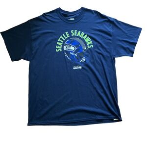 NFL SEATTLE SEAHAWKS T SHIRT Team Aparrel Navy Blue 2XL XX Men's BNWT 100%cotton